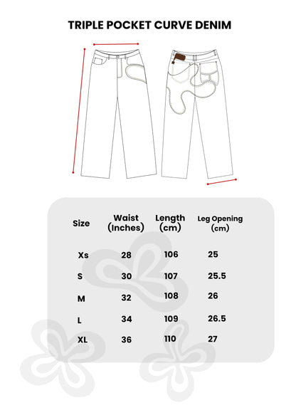 CURVED DENIM JEANS